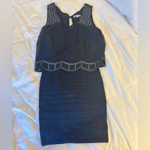 Black Bandage Embellished Mini Dress